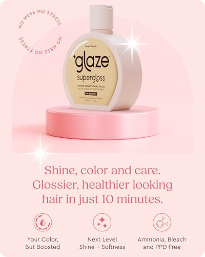 Glaze Supergloss Color Conditioning Gloss With Dispensing Pump – Hydrating Semi-Permanent Color Hair Gloss & Shine Boost – For Medium to Dark Blonde Hair – 6.4 Fl Oz - Beach Blonde - Image 4