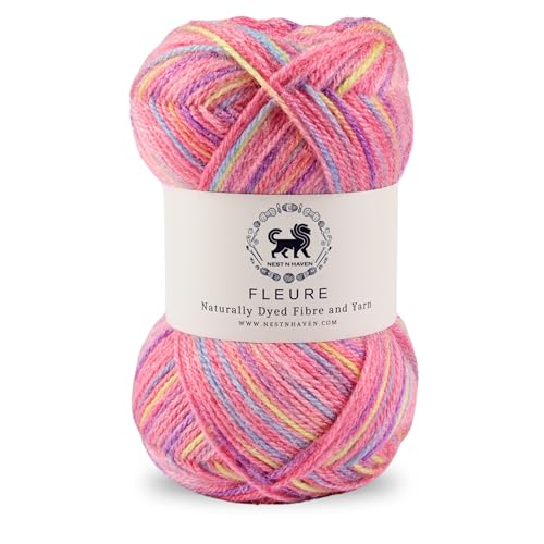 Image of Nestnhaven Acrowools Fleure Hand Knitting and Crochet Yarn. Pack of 1 Ball - 100gms. Shade no - NNHF (Multicolor16) | (500 Gm)