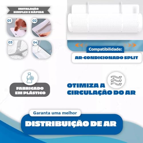Defletor para Ar Condicionado Ajustável Tamanho 90cm Split