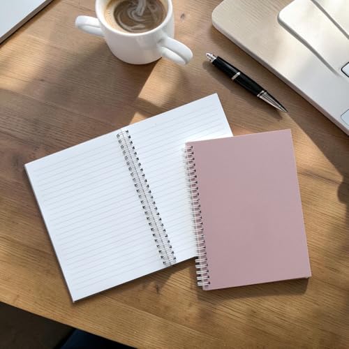 Image of INNAXA A5 College Ruled Notebook - 4 Pastel Color Pastel Pink,White,Grey,Green - 60 Sheets (120 Pages) per Notebook - Premium Ruled Lined Journal Set for Office, College, and Professional Note-Taking (Pack-4)