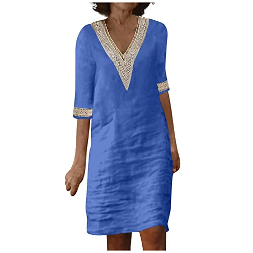 OIOLOYJM Plus Size Summer Dresses for Women 2025 Plus Size Dresses for Curvy Women 3/4 Sleeve Casual Boho Kaftan Dresses