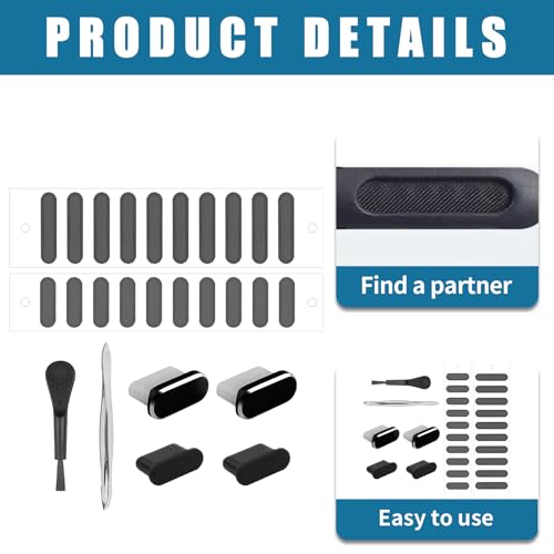 8 Stück Handy Reinigungsset,Cleaning iphone USB C Kit Ladebuchse Reinigen Reiniger Set Reinigung Phone Lautsprecher Reinigungsbürste Teiliges Putzset Clean Ladeport Staubschutzstecker für Smartphone