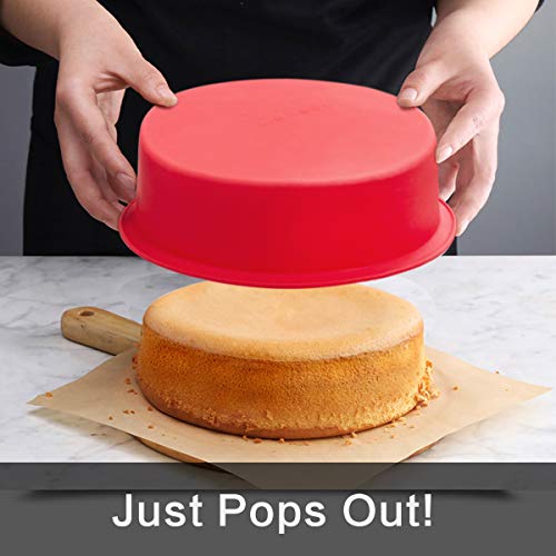 image for 5.5 inch Round Cake Pans - Set of 2 - SILIVO Silicone Molds for Baking