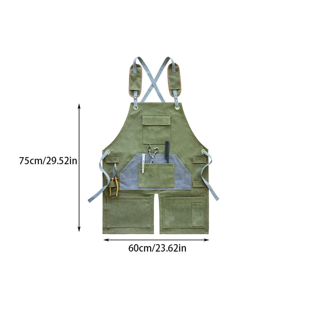 TEESONG Delantal de Chef Delantal de Lona Americano for Exteriores, Ropa de Trabajo Retro Gruesa for Jardinero, Carpintero, artesanía, for Hombres y Mujeres Delantales para Hombres(A)