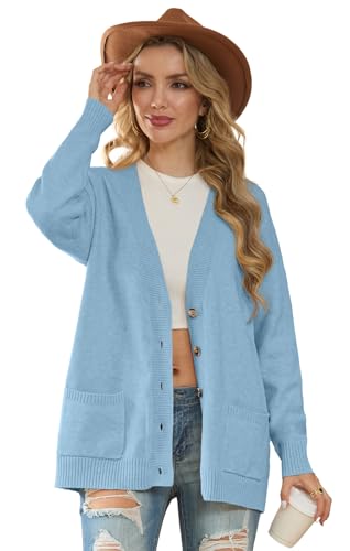 Image of GRECERELLE Women's 2025 Fall Cardigan Sweaters Oversized Open Front Button Knit Outwear Coats with Pockets