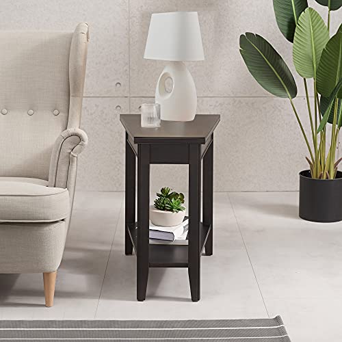 Image of Leick Home Laurent Wedge End Table, 17 inch, Black