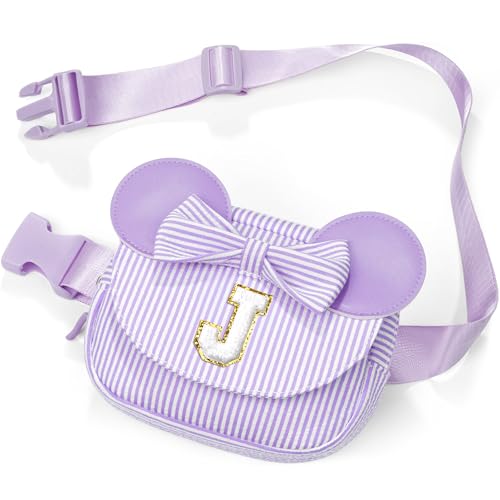Image of Birthday Gifts for 3 4 5 6 7 8 9 10 11 12 13 Year Old Girls, Trendy Stuff Gifts for Teen Girls Kids, Initial Crossbody Bag Belt Bag for Women Purple J