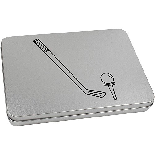 Azeeda 220mm 'Golf Club & Ball' Metal Hinged Tin/Storage Box (TT00078649)