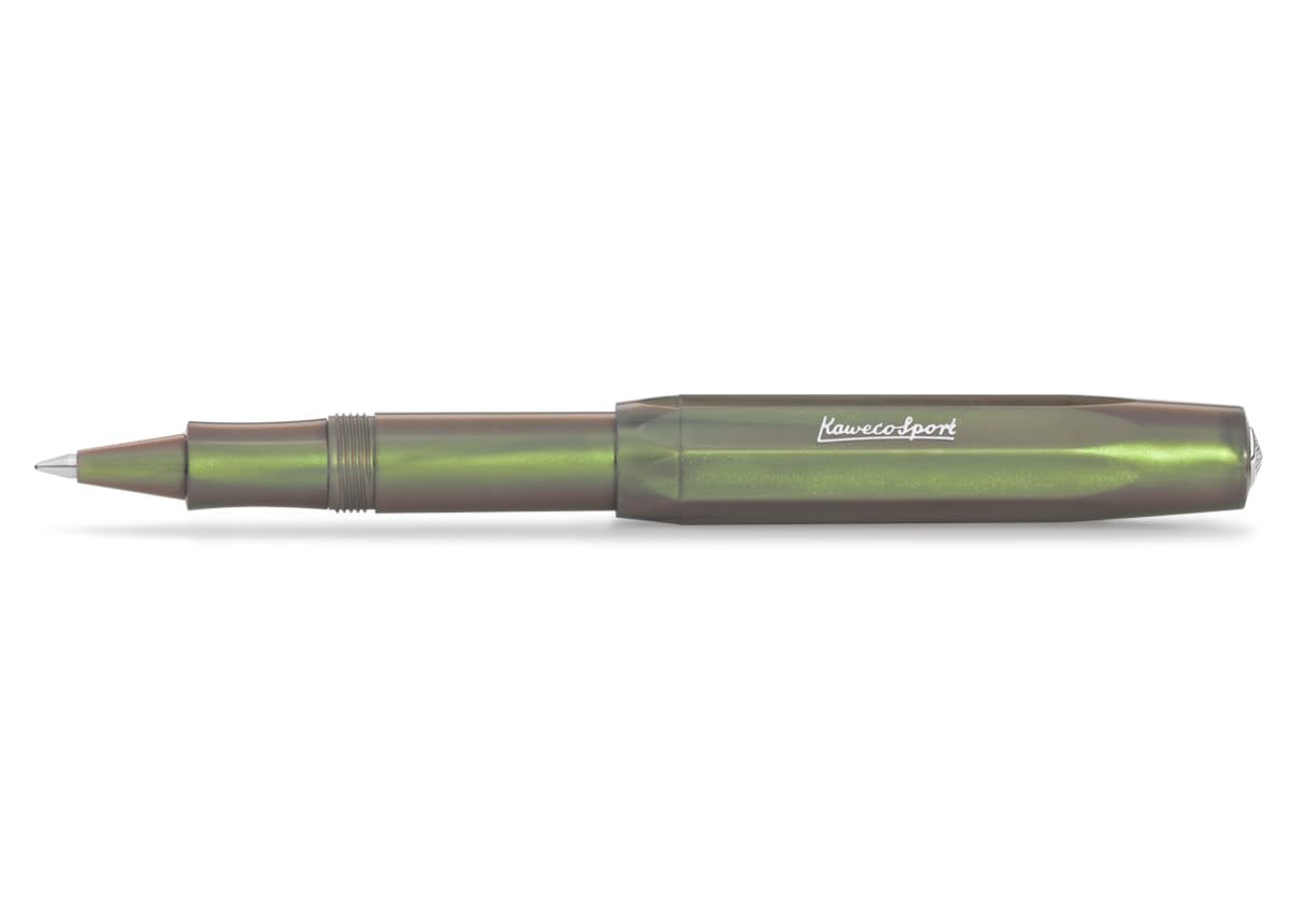 Kaweco LUNAR SPORT Rollerball Shadow Green I Gel/Ballpoint Pen Including 0.7 mm Rollerball Pen Refill in Shimmering Design with Ceramic Ball 13 cm