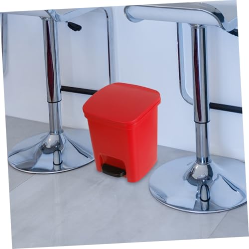 Caneca de basura rectangular con pedal roja miniatura 5
