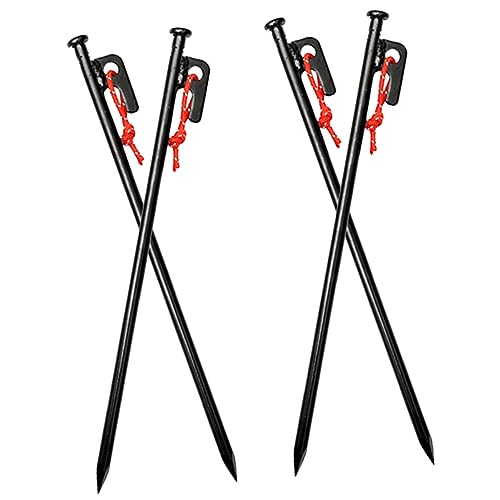 HANABASS 4stücke Zeltheringe Für Camping Zeltanker Lange Zeltpfähle Mit Praktischem Aufbewahrungsbeutel Für Wind Und Wetterfestigkeit