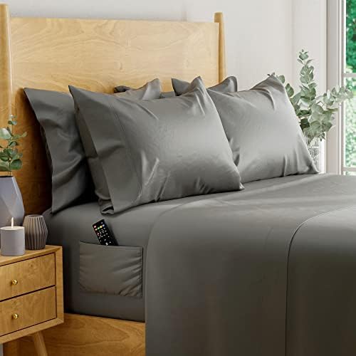 DREAMCARE 100% Eucalyptus Sheets, Full Bed Sheets, Tencel, Lyocell | Full Size Sheet Sets, Cool Sheets for Hot Sleepers - Premium Full Size with Deep Pockets + 2 Side Pockets - 6 pcs - Thumbnail 3
