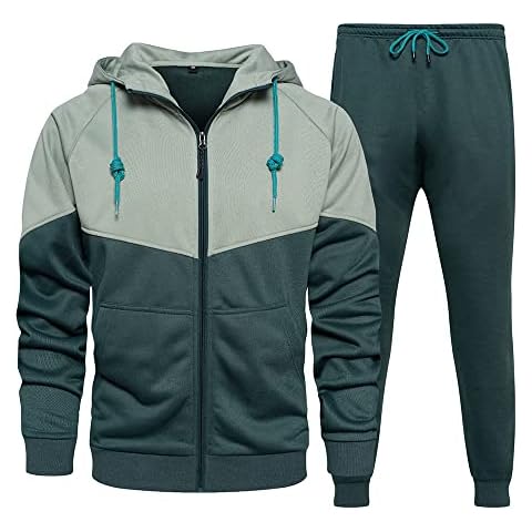 MANLUODANNI Men's Tracksuit Sets Bottom Hoodie Top Jogging Gym Sweat Suit with Pockets Navy XL Cover