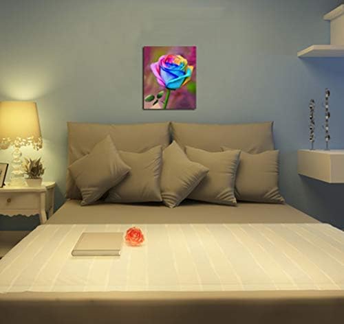Fokenzary DIY Paint by Numbers Oil Painting Canvas for Kids or Adults Beginner with Brushes and Acrylic Paints Frameless(40x50cm Rose)
