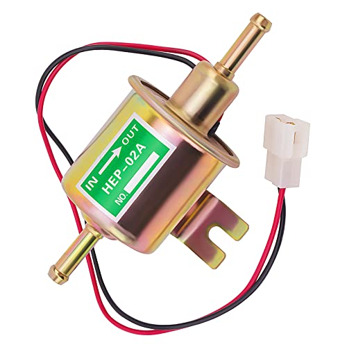 Lcgly Universal 12v Electric Fuel Pump Metallow Pressure 2.5-4 Psi Inline Fue...