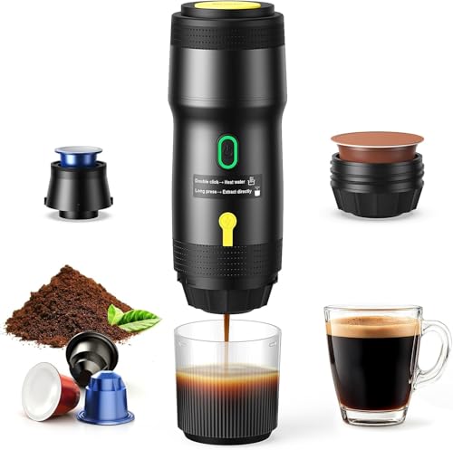 Tragbare 3-in-1-Kapselmaschine, kompatibel mit Nespresso Dolce Gusto und gemahlenem Kaffee, tragbare Mini-Kaffeemaschine, mehrere Kapseln, tragbar, klein, universell