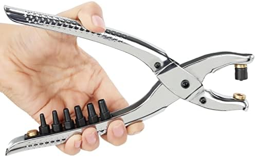 Kurtzy Eyelet Hole Punch Pliers Kit with 100 Eyelets - 20.5cm/8.07 Inches Leather Belt Grommet Tool - 8.5mm Gold Metal Grommets - Plier Puncher Set for Fabric, Clothes, Shoes, Bags and Crafts