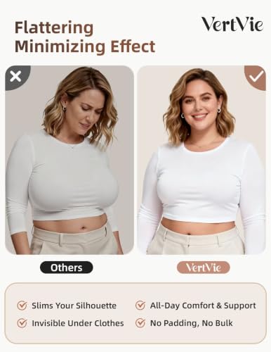 Image of Vertvie Minimizer Bra for Women Underwire Full Coverage | Supportive for Heavy Breasts, Unlined Soft Lace, Lightweight, Comfortable, Adjustable, Flattering for Plus Size Everyday Wear