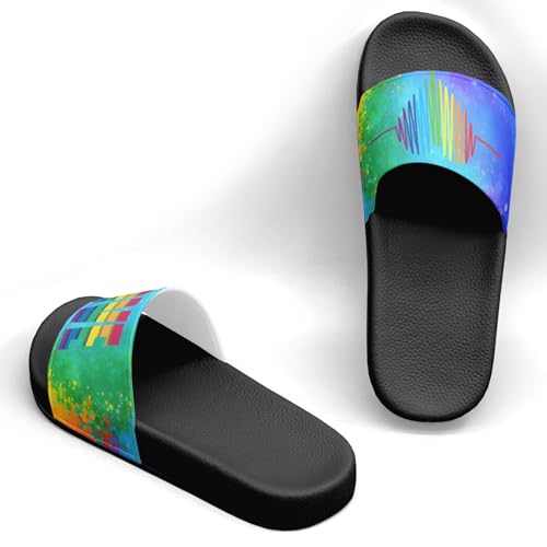 Pitovozu Camo Gay Pride Flag Slippers for Women Men Comfotable Sandals Non Slip Home Bedroom Pool Shower Outdoor Slide Slippers2