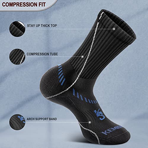 Image of BULLIANT Men 6-Pack Athletic Compression Crew Socks for Running Gym Sports