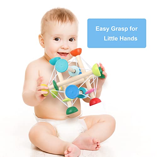 Wodi Wooden Baby Rattle Toys Natural Wood Grasping Toys Motor Skill Activity Toy For Infants And Toddlers #TOP3