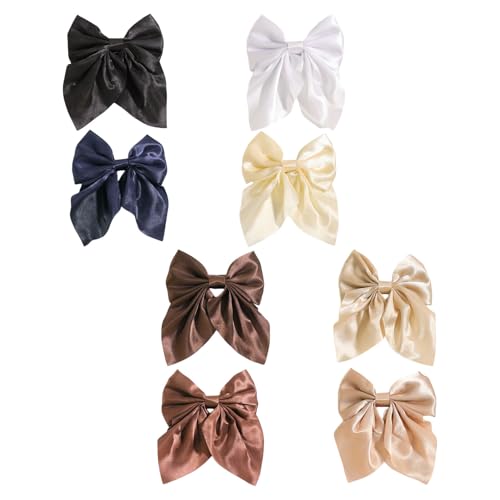 Pinzas de cabello con lazo de satén minkissy para mujer pack de 8 clips