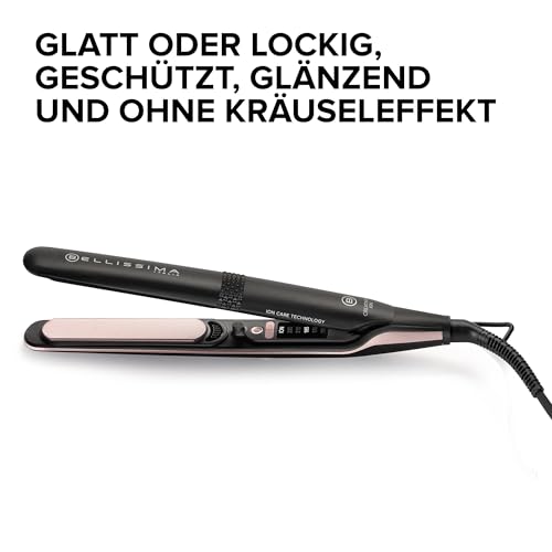 Bellissima Creativity Ion Glätteisen, glattes oder gewelltes Haar, Ionisator, Keramikbeschichtung + Diamantpartikel + Keratin… – Ansicht 2