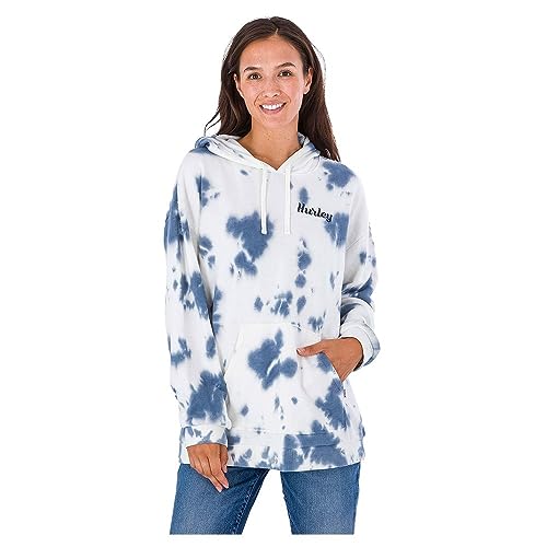 Hurley Helan Tie-Dye Oversize Drop Shoulder Hoodie Marshmallow MD (US 7-9),...