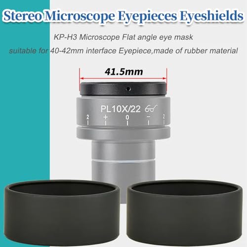 Image of Stereo Microscope Eyepiece EYESHIELDS Rubber Flat Angle Guard Lens Safety for Precise Viewing 40-42MM Interface Microscope