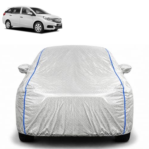 Image of Waterproof Car Cover for Honda Mobilio | All Weather Protection | UV Resistant & Dustproof | Soft Cotton Lining to Prevent Scratches | Triple Stitched with Mirror Pockets & Elastic Hem