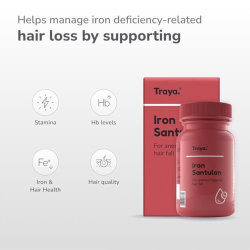 Image of Traya Iron Santulan | Ayurvedic Supplements for Iron Deficiency & Anemia-Related Hair Fall | Boost Hemoglobin Levels | Reduces Fatigue, Improves Stamina & Controls Hairfall | 120 Tablets