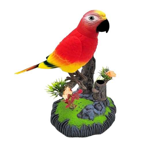 Pájaro Electrónico Hablante - Juguete de Loro Activado por Voz, Simulación de Sonido Realista | Pájaro Eléctrico Interactivo para Niños y Adultos, Juguete Sensorial Decorativo para el Hogar, Dormitor