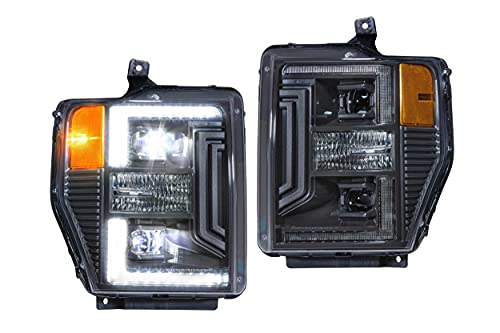 Morimoto XB Hybrid LED Headlights, Plug and Play Headlight Housing Upgrade for Ford Super Duty (08-10), DOT Approved LED Assembly with LED Headlights (High/Low), DRLs, & UV Coated Lenses (1x LF555)