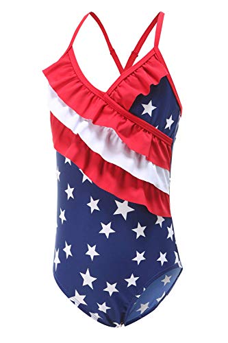 Image of Moon Tree Girls One Piece Swimsuits Ruffle Swimwear Beach Bathing Suit 2-14 Years