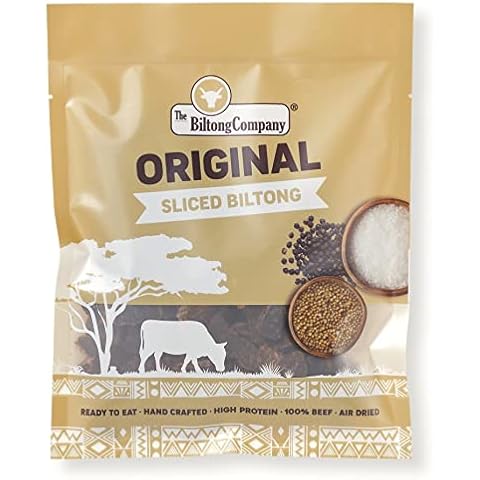 Biltong Original Sliced luftgetrocknetes - Beef Trockenfleisch - Proteinreicher Snack aus geschnittenem Rind - 500 g Cover