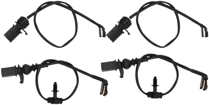Brake Pad Sensor 2 Pairs Front + Rear Brake Pad Wear Sensor for Audi Q7 4MB Brake Induction Wire Replacement 4M0615121R 4M0615121P Car Brake Brake Sensor