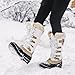 DREAM PAIRS Women's DP Warm Faux Fur Lined Mid Calf Winter Snow Boots,Size 6,Beige/White,DP-AVALANCHE