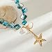 Inactwin Starfish Shell Necklaces for Women Trendy Summer Boho Seashell Pendant Beach Necklace Gold Charm Choke Necklace Dainty Statement Necklace Fashion Surfer Jewelry Gift (Blue Shell Necklace-2)