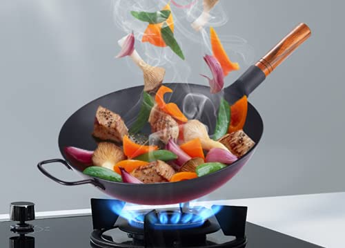 Wok de hierro hecho a mano 34cm negro miniatura 3