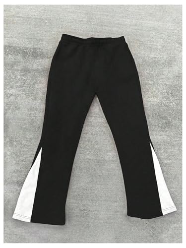 SHENHE Men's Y2k Cross Print Graphic Flare Leg Stacked Sweatpants Streetwear Goth Pants2