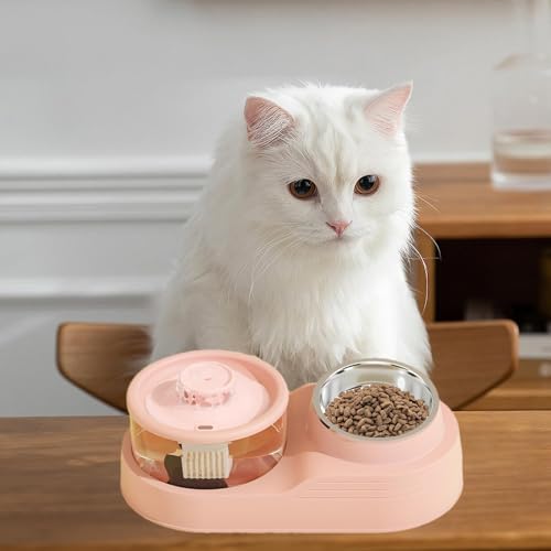 Mangeoire automatique 2 en 1 pour chat avec distributeur eau et nourriture grande capacité - 7