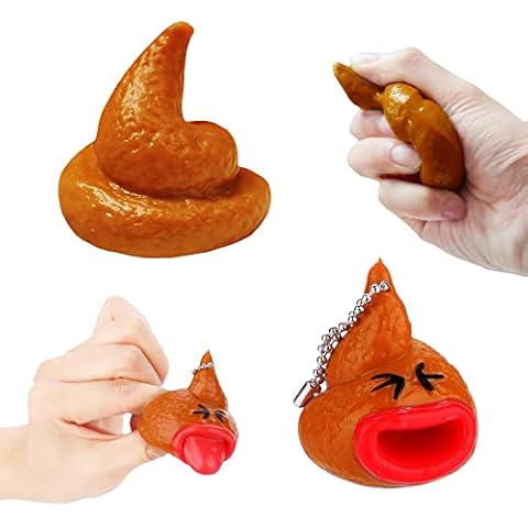 2 Style Poo Real Stress Ball Sensory Toy-Squishy Stretchy Poo Stress Relief Ball Fake Poop,Funny Birtday Fidget Joke Prank Gift for Stocking Fillers for Teenage Boys Girls Christmas Stocking Filler Cover