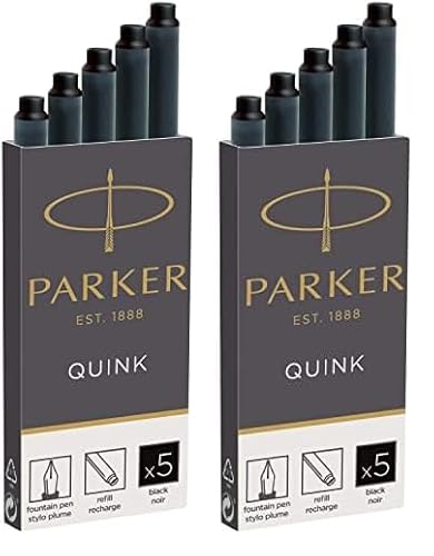 Parker cartouches d'encre pour stylo plume | longue | encre QUINK | Lot de 10