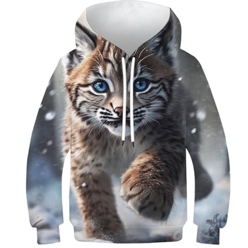 Sweat à capuche 3D lynx, le cadeau parfait pour adolescent