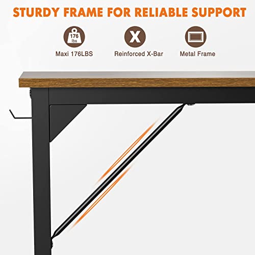 image for Sweetcrispy Computer Office Desk 48 Inch Kids Student Study Writing Wo