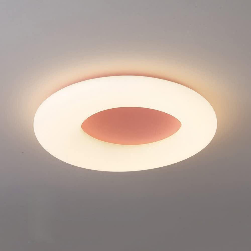 KXEcoLife Modern Nordic Dimmable Ceiling Light,Round LED Lamp with Remote Control,Semi Flush Mount Light Fixture(Pink,Dia30cm)