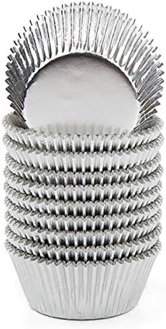 Vibrille Silver Foil Cupcake Liners Standard Muffin Baking Cups 200-count