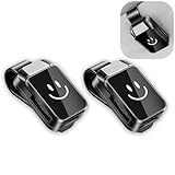 Glamifyr 2 Stück Sonnenbrillen Halter Auto – Brillenhalter für Auto & Sonnenblende, Universal Leder Brillenhalterung Auto, Brillenhalterung Kompatibel mit Allen Brillen