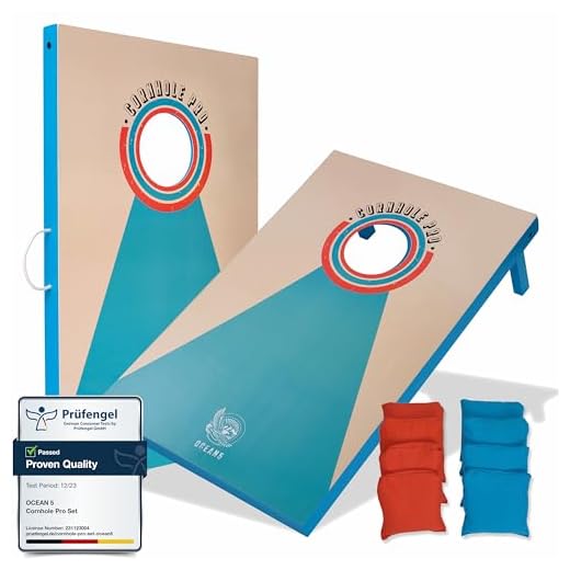 Ocean 5 Cornhole Pro - Klassiskt Cornhole Spel från USA - Ärtpåse Spel / Kastspel för Utomhus för Barn och Vuxna - Roliga Festspel för Utomhusbruk