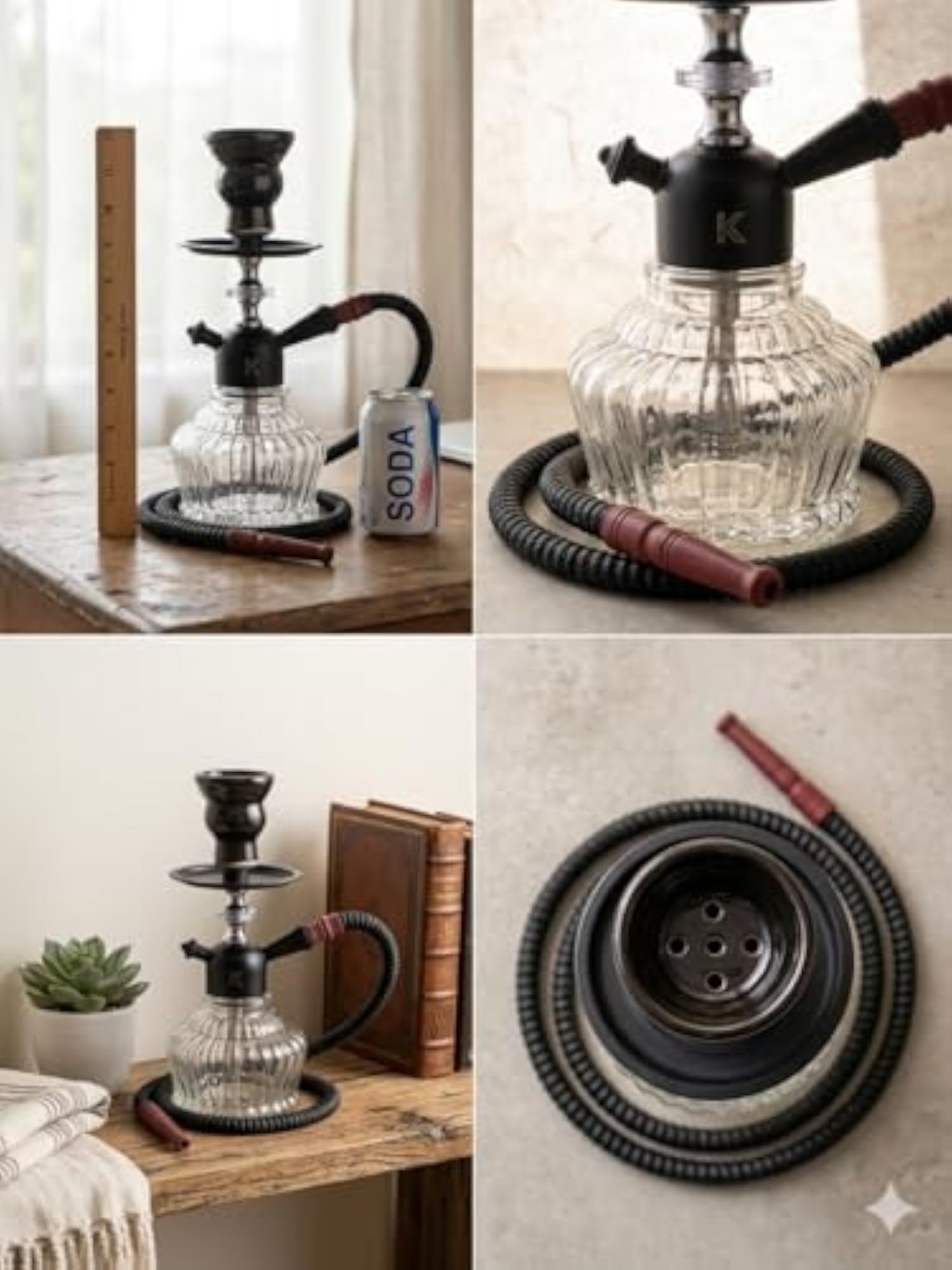 K Nation Mini Hookah Set with Glass Base